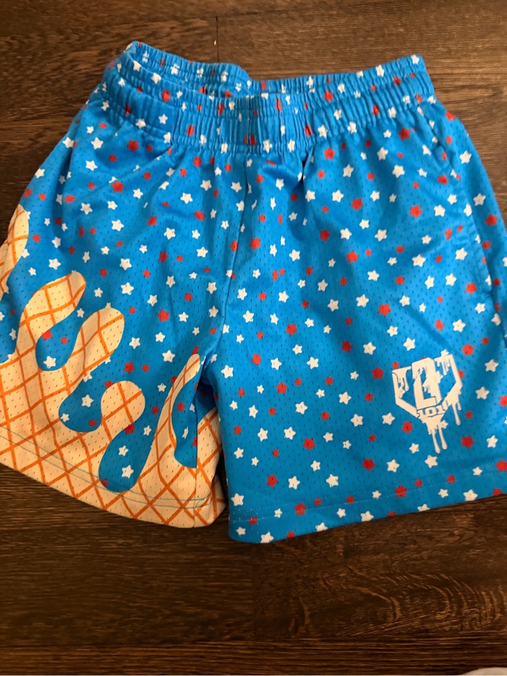 Kids Blue Star-Print Athletic Shorts
